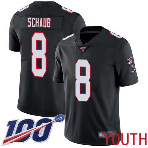Atlanta Falcons Limited Black Youth Matt Schaub Alternate Jersey NFL Football #8 100th Season Vapor Untouchable->youth nfl jersey->Youth Jersey